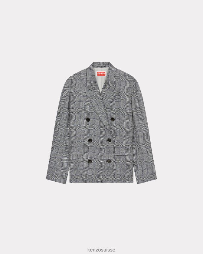 Kenzo blazer oversize à carreaux ondulés femmes noir D2804X578 vêtements