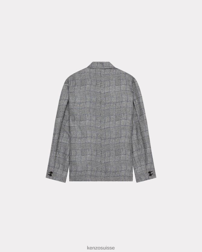 Kenzo blazer oversize à carreaux ondulés femmes noir D2804X578 vêtements