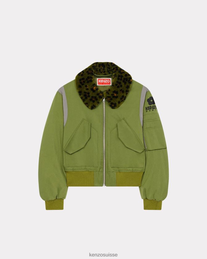 Kenzo blouson aviateur Hana léopard femmes kaki D2804X581 vêtements