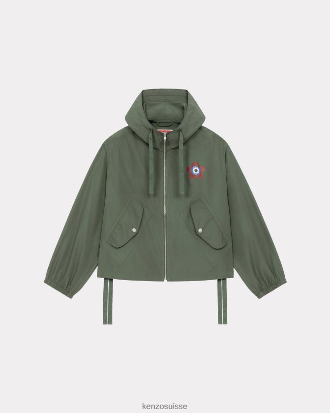 Kenzo coupe-vent à capuche Target femmes kaki foncé D2804X636 vêtements