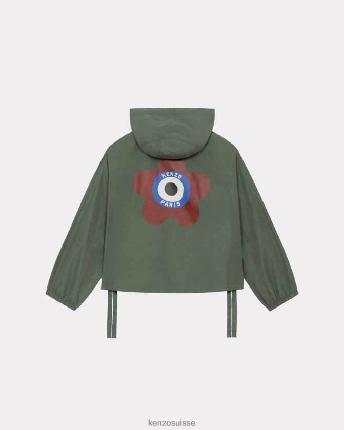 Kenzo coupe-vent à capuche Target femmes kaki foncé D2804X636 vêtements