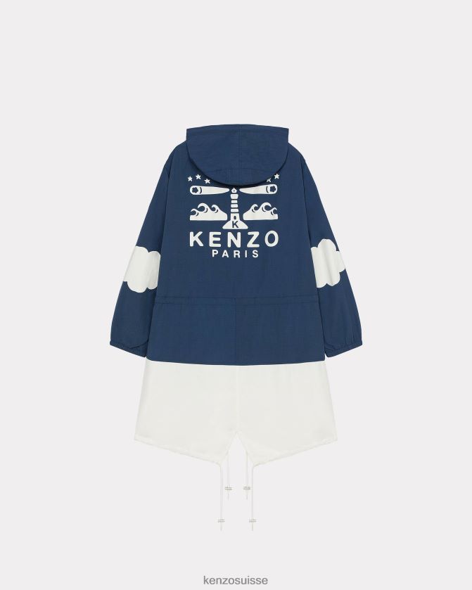 Kenzo coupe-vent long de marin femmes bleu nuit D2804X512 vêtements