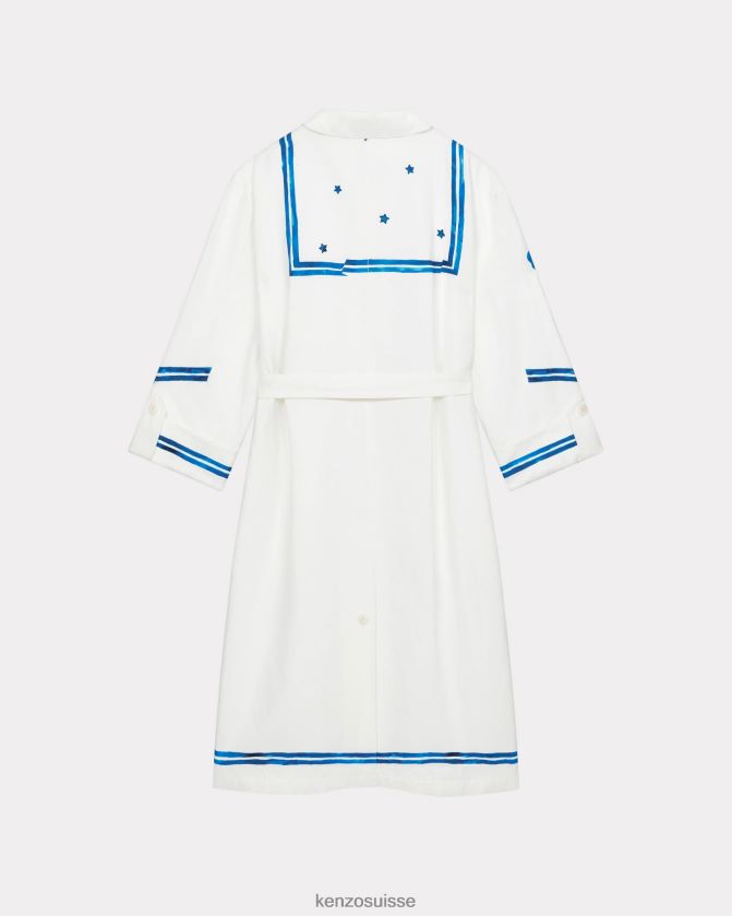 Kenzo manteau long de marin femmes blanc cassé D2804X689 vêtements