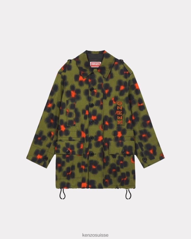 Kenzo parka léopard Hana femmes kaki D2804X620 vêtements
