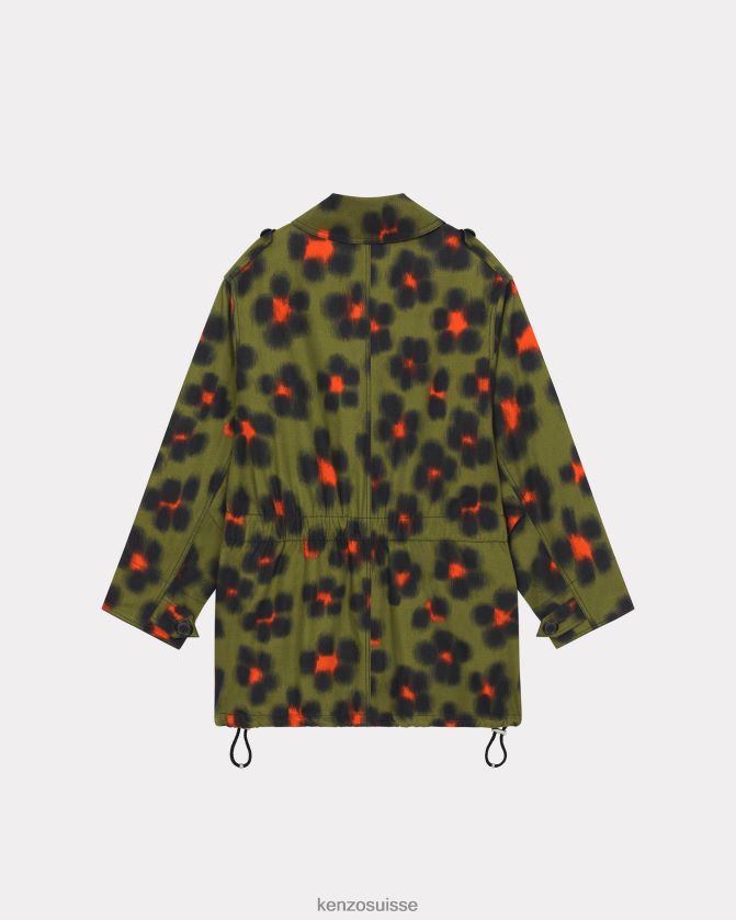 Kenzo parka léopard Hana femmes kaki D2804X620 vêtements