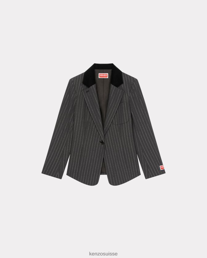 Kenzo veste de costume ajustée à rayures femmes anthracite D2804X387 vêtements