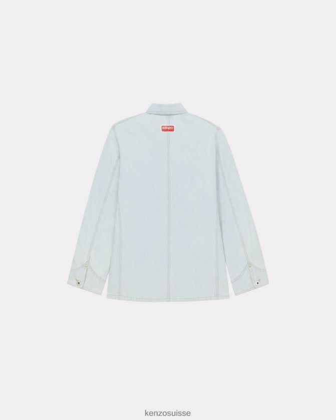 Kenzo veste de travail en jean de voyage femmes denim bleu décoloré D2804X513 vêtements