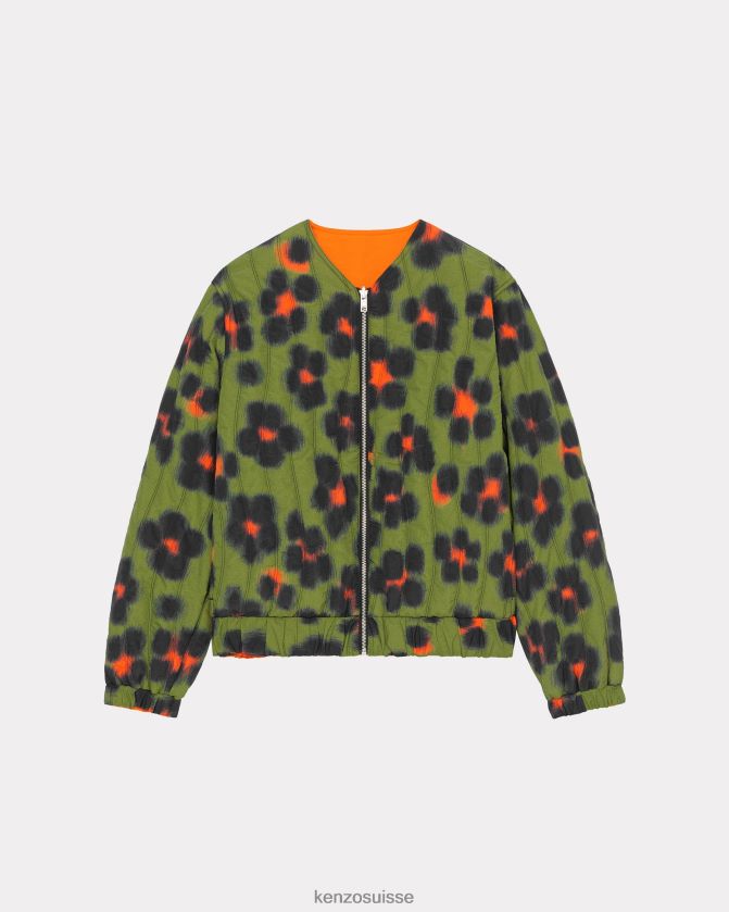 Kenzo veste matelassée réversible Hana Leopard femmes kaki D2804X518 vêtements