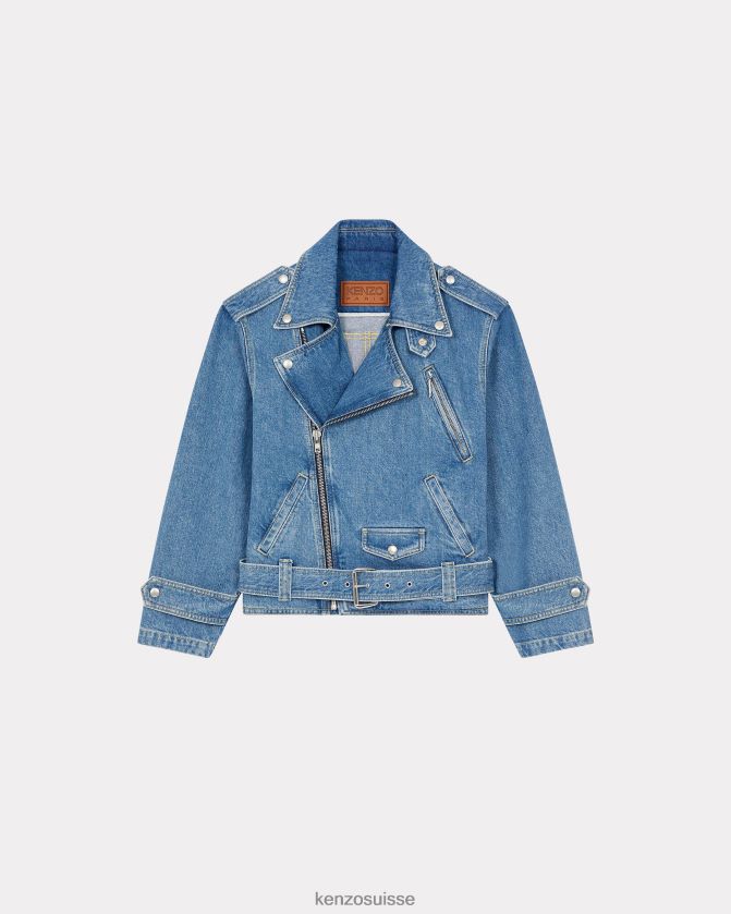Kenzo veste motard en jean femmes bleu D2804X667 vêtements