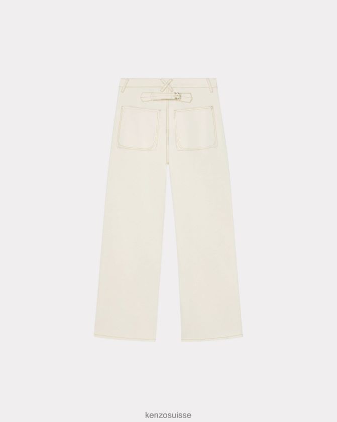 Kenzo jean ample marin Hommes denim blanc blanchi D2804X328 vêtements