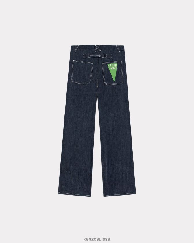 Kenzo jean ample marin Hommes rincer le denim bleu D2804X347 vêtements