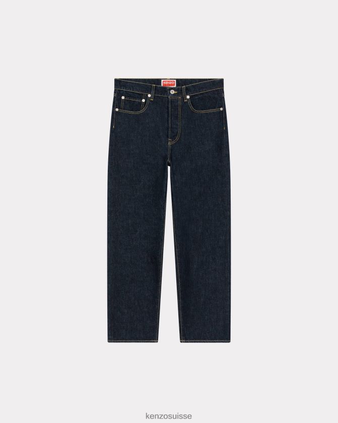 Kenzo jean droit asagao Hommes rincer le denim bleu D2804X85 vêtements