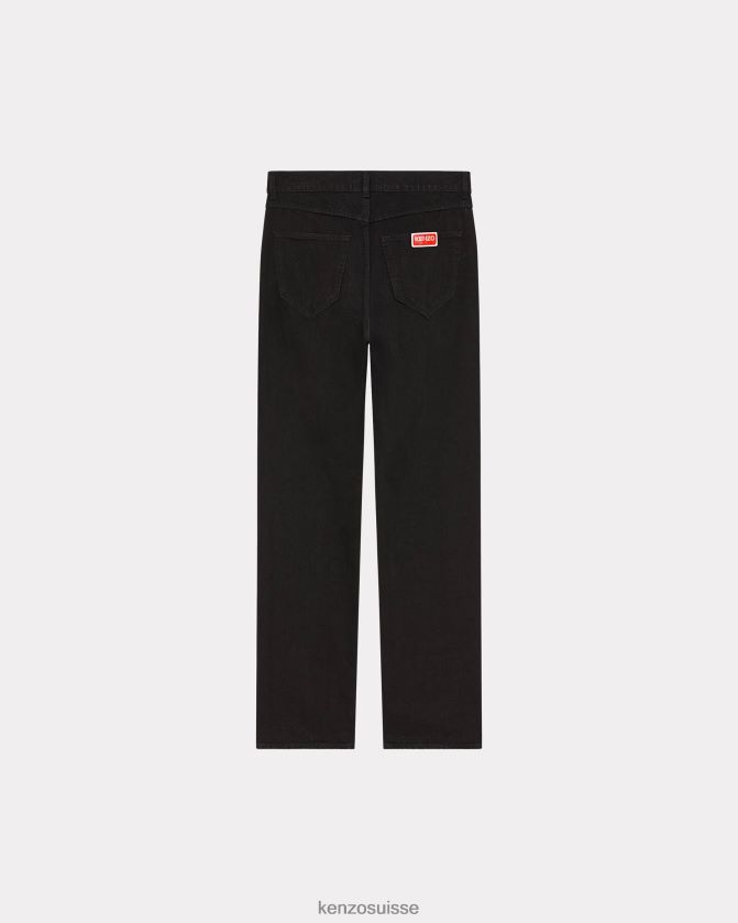 Kenzo jean droit asagao Hommes rincer le denim noir D2804X307 vêtements