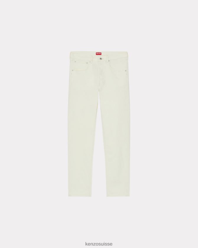 Kenzo jean slim bara Hommes denim blanc blanchi D2804X311 vêtements
