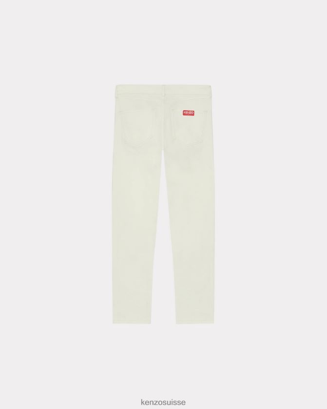 Kenzo jean slim bara Hommes denim blanc blanchi D2804X311 vêtements