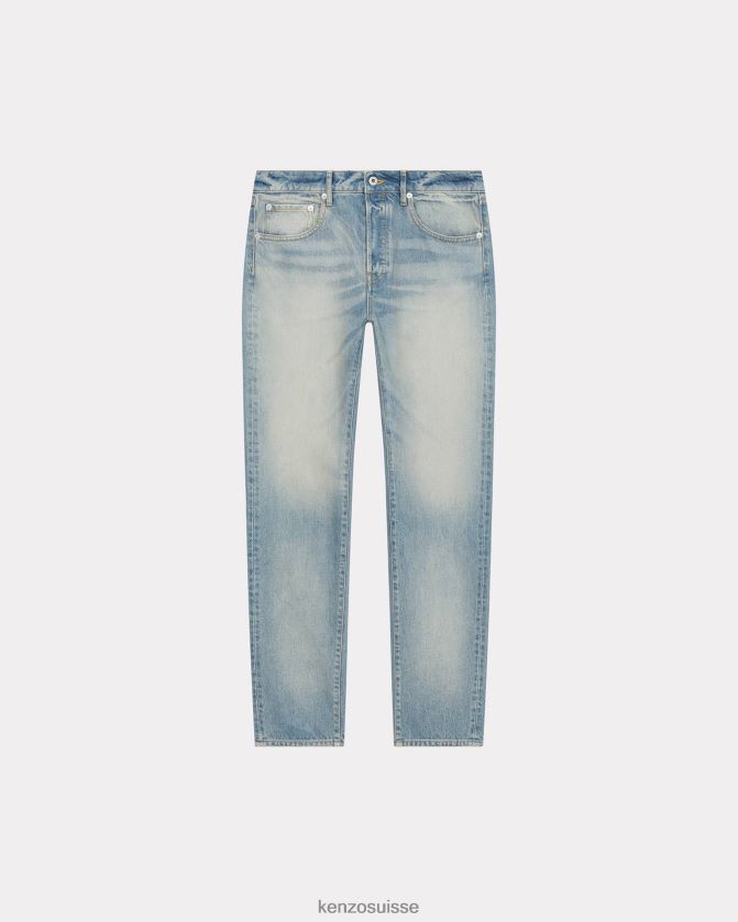 Kenzo jean slim bara Hommes pierre bl denim bleu sale D2804X169 vêtements