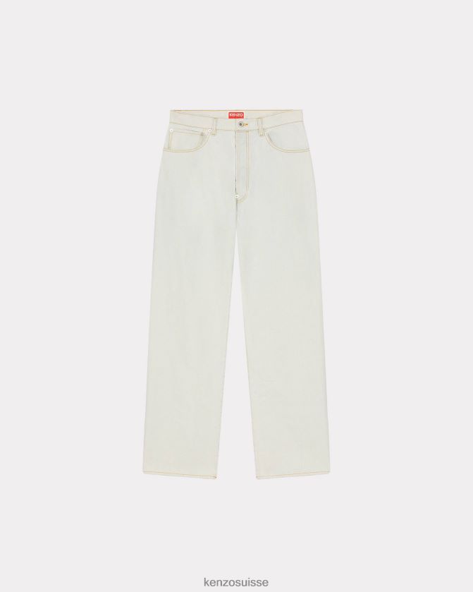 Kenzo jean suisen coupe décontractée Hommes denim bleu décoloré D2804X329 vêtements