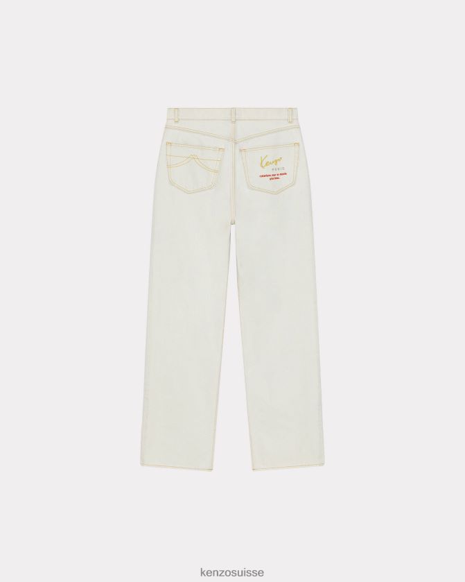 Kenzo jean suisen coupe décontractée Hommes denim bleu décoloré D2804X329 vêtements