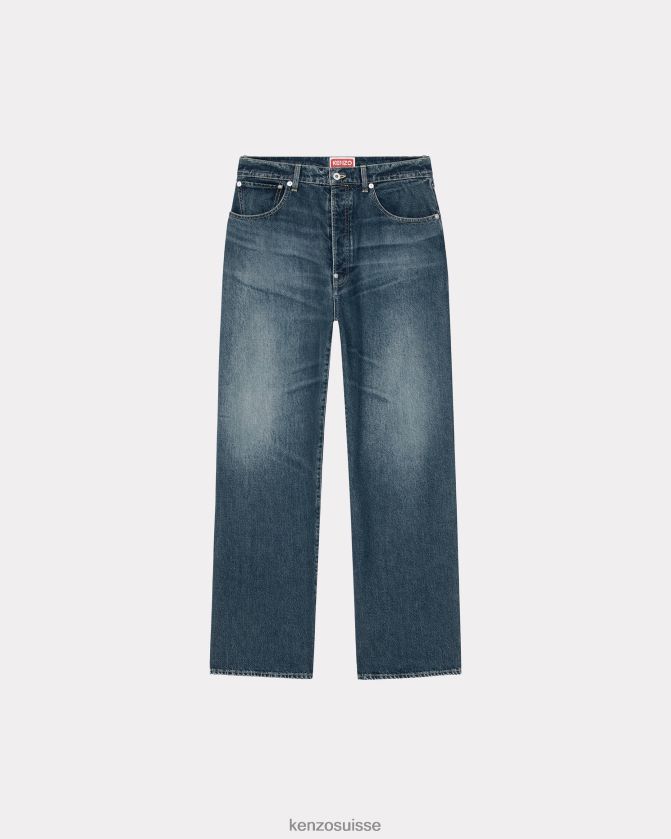 Kenzo suisen jean coupe décontractée Hommes denim bleu pierre foncé D2804X104 vêtements