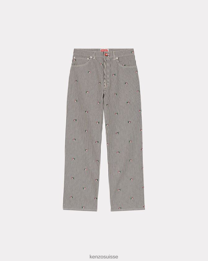 Kenzo suisen jean coupe décontractée Hommes rincer le denim bleu D2804X226 vêtements