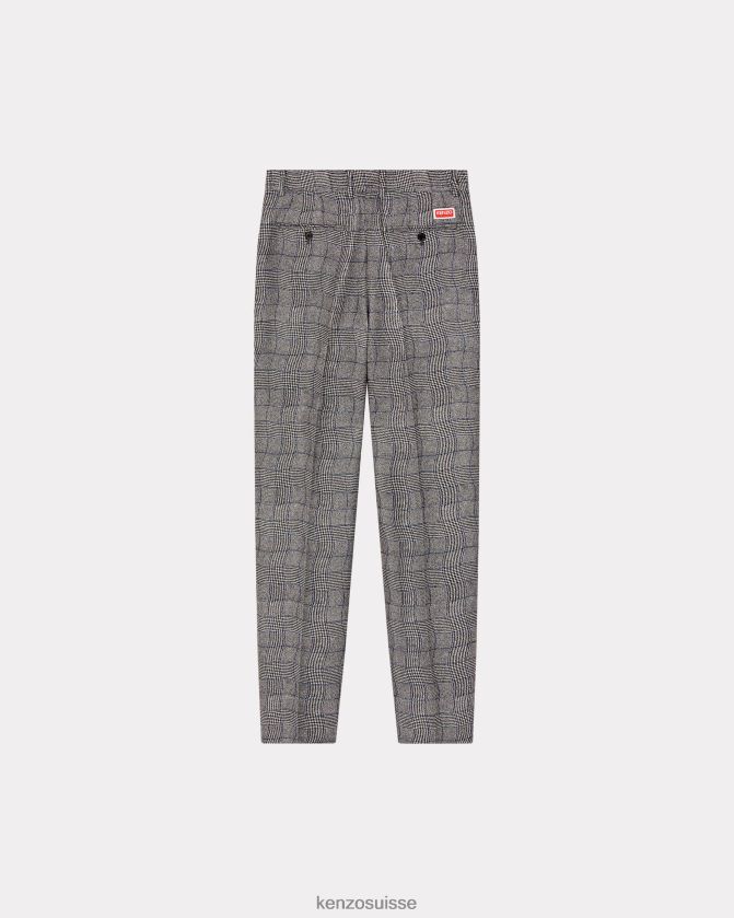 Kenzo pantalon de costume à carreaux ondulés Hommes noir D2804X202 vêtements