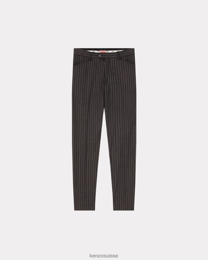 Kenzo pantalon de smoking à rayures Hommes anthracite D2804X34 vêtements