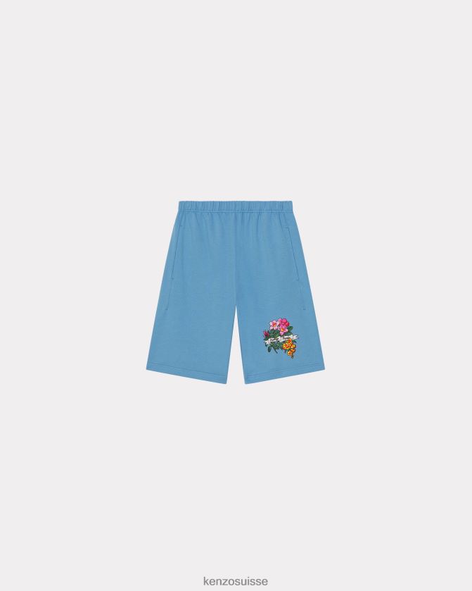 Kenzo Aloha Flower Tattoo' shorts Hommes cyan D2804X154 vêtements