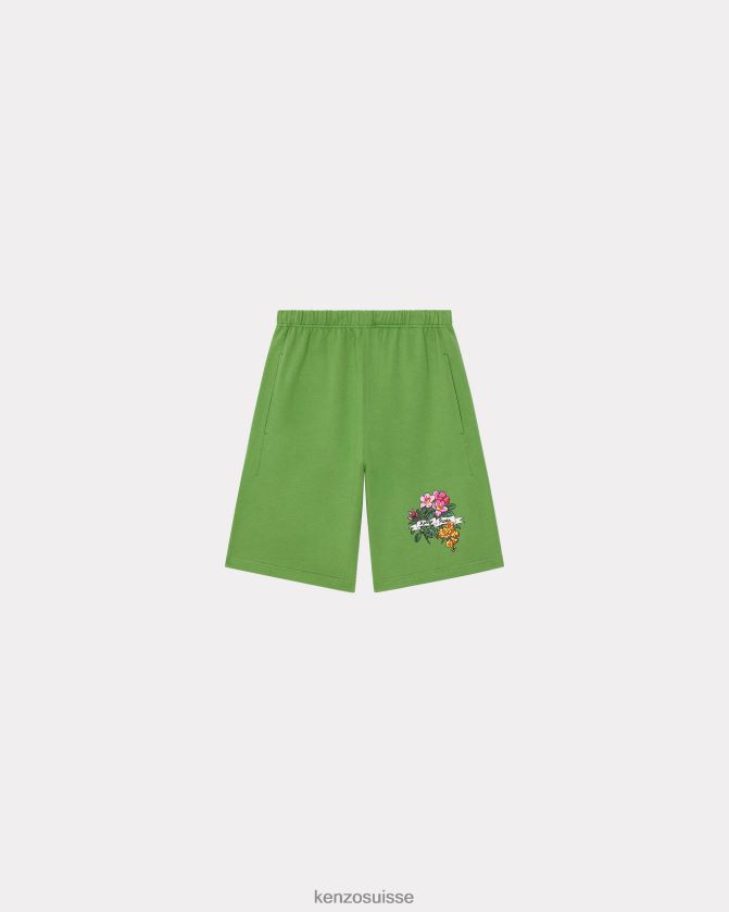 Kenzo short de tatouage de fleur d'aloha Hommes herbe verte D2804X241 vêtements