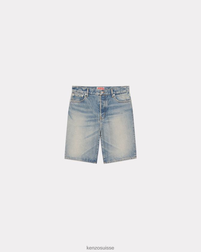 Kenzo short en jean himawari Hommes pierre bl denim bleu sale D2804X204 vêtements