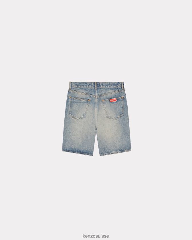 Kenzo short en jean himawari Hommes pierre bl denim bleu sale D2804X204 vêtements