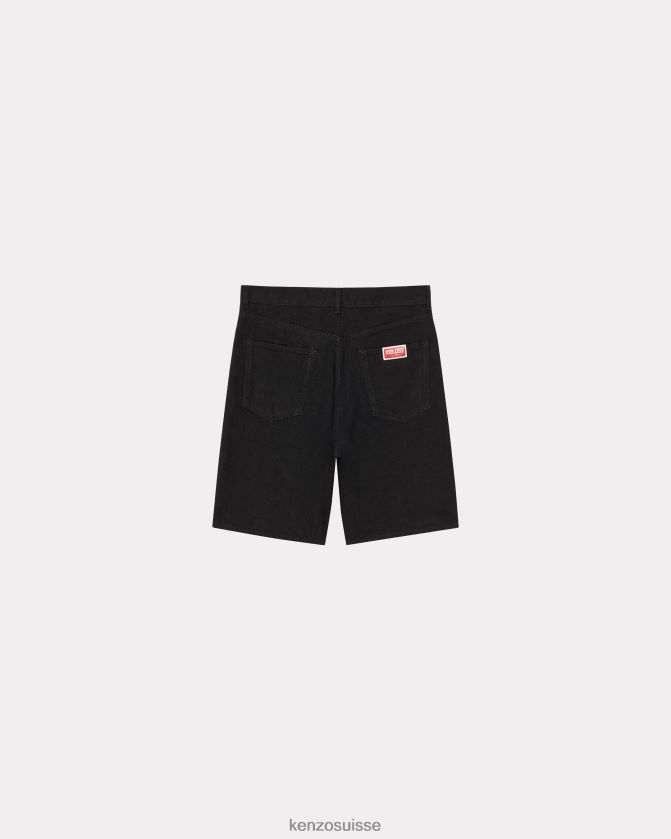 Kenzo short en jean himawari Hommes rincer le denim noir D2804X225 vêtements
