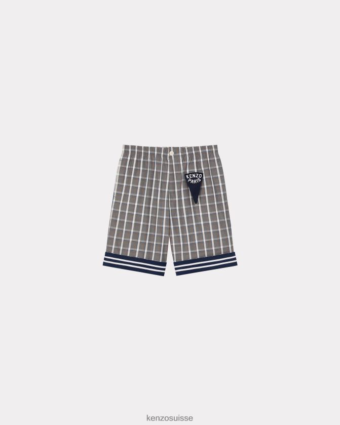 Kenzo short "marin" à carreaux Hommes gris brumeux D2804X270 vêtements