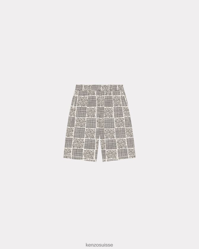 Kenzo short patchwork Hommes blanc cassé D2804X297 vêtements