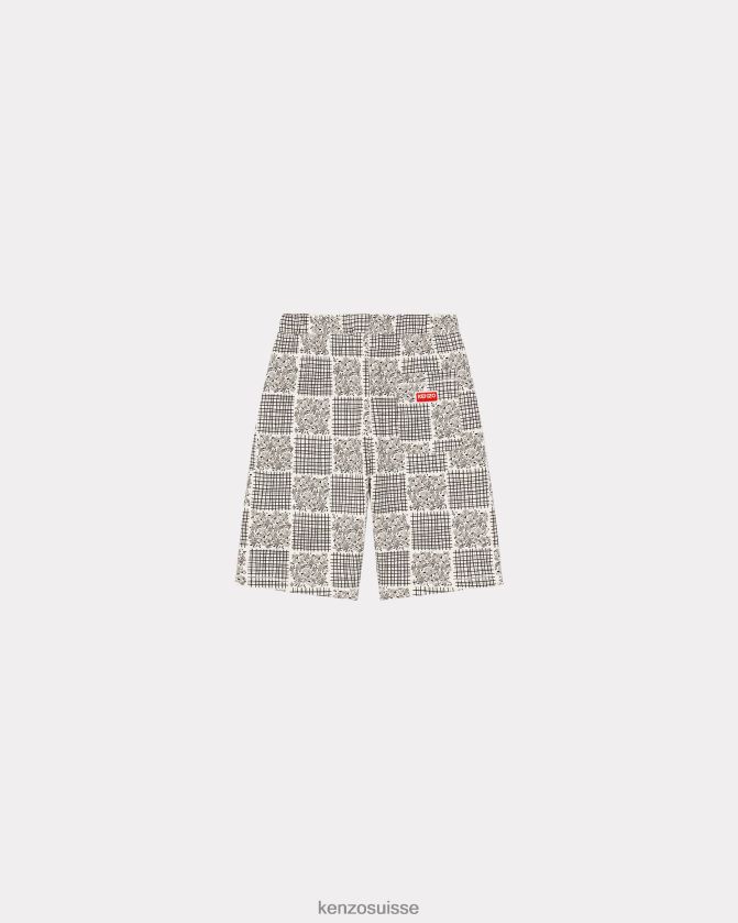 Kenzo short patchwork Hommes blanc cassé D2804X297 vêtements