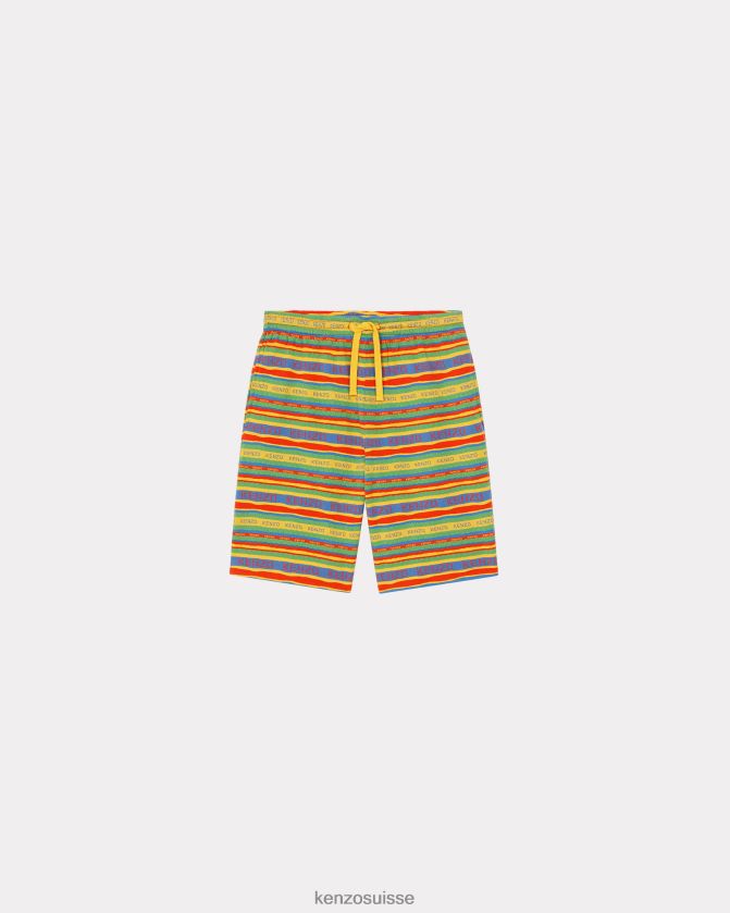 Kenzo short à rayures de surf Hommes jaune doré D2804X143 vêtements