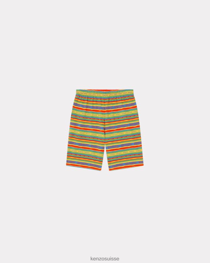 Kenzo short à rayures de surf Hommes jaune doré D2804X143 vêtements