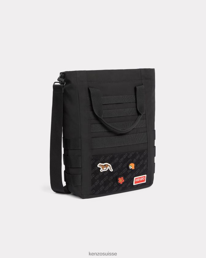 Kenzo cabas jungle avec badges Hommes noir D2804X811 accessoires