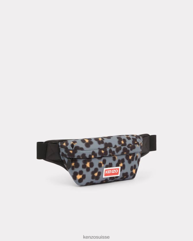 Kenzo sac ceinture Hana léopard Hommes gris brumeux D2804X873 accessoires
