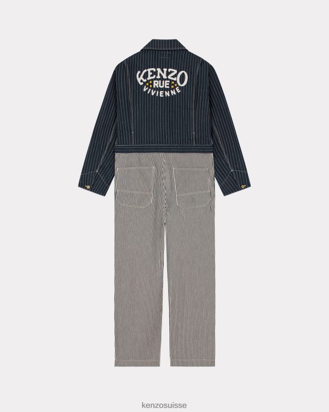 Kenzo combinaison ample en jean marinière Hommes rincer le denim bleu D2804X341 vêtements