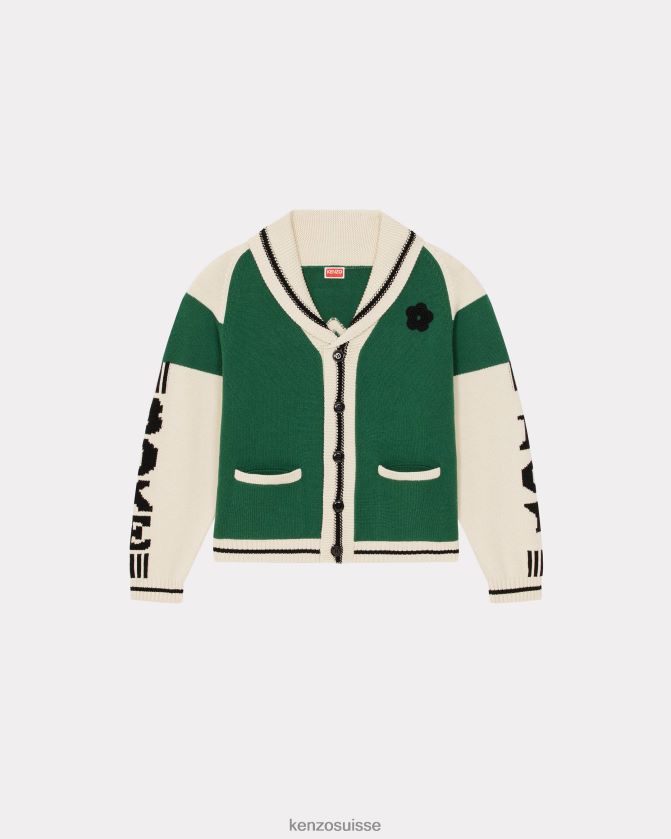 Kenzo cardigan boké Hommes herbe verte D2804X296 vêtements