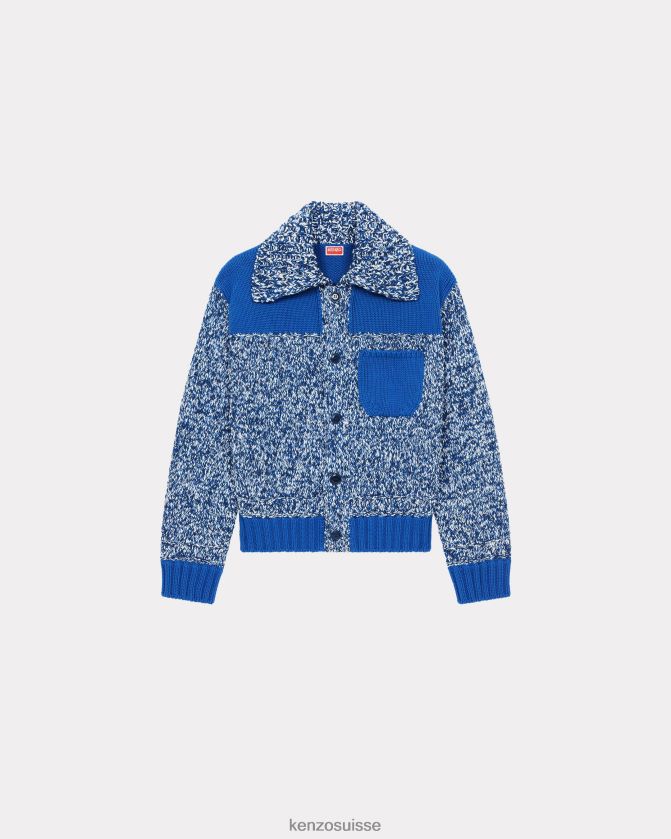 Kenzo cardigan de pêcheur Hommes bleu nuit D2804X117 vêtements
