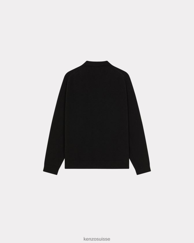 Kenzo cardigan en laine à écusson de fleur de boke Hommes noir D2804X103 vêtements