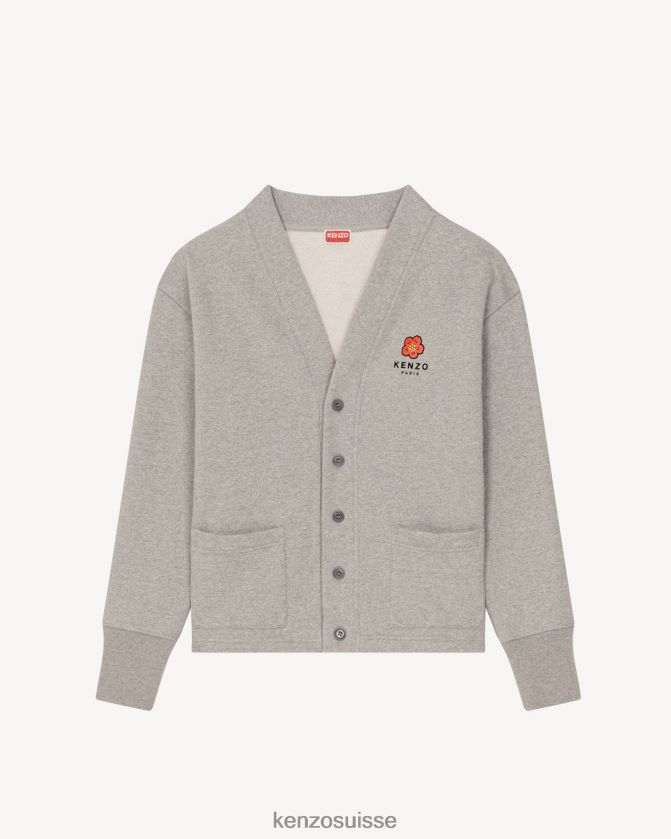 Kenzo cardigan à fleurs de boké Hommes gris perle D2804X353 vêtements