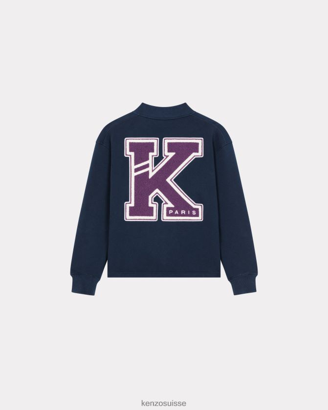 Kenzo cardigan universitaire Hommes bleu nuit D2804X211 vêtements