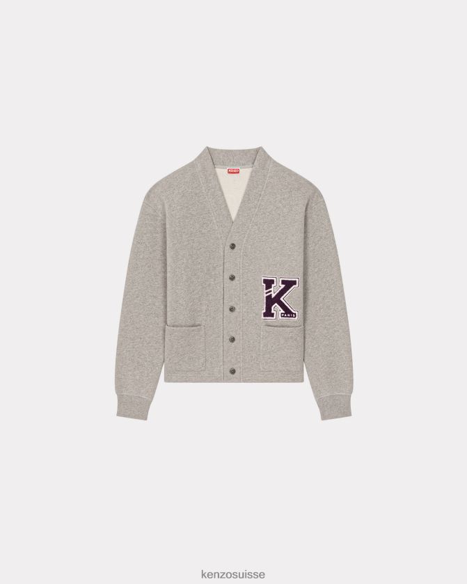 Kenzo cardigan universitaire Hommes gris perle D2804X330 vêtements