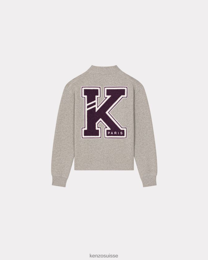 Kenzo cardigan universitaire Hommes gris perle D2804X330 vêtements