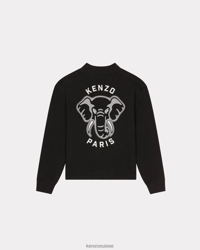Kenzo cardigan 'varsity jungle' éléphant Hommes noir D2804X253 vêtements