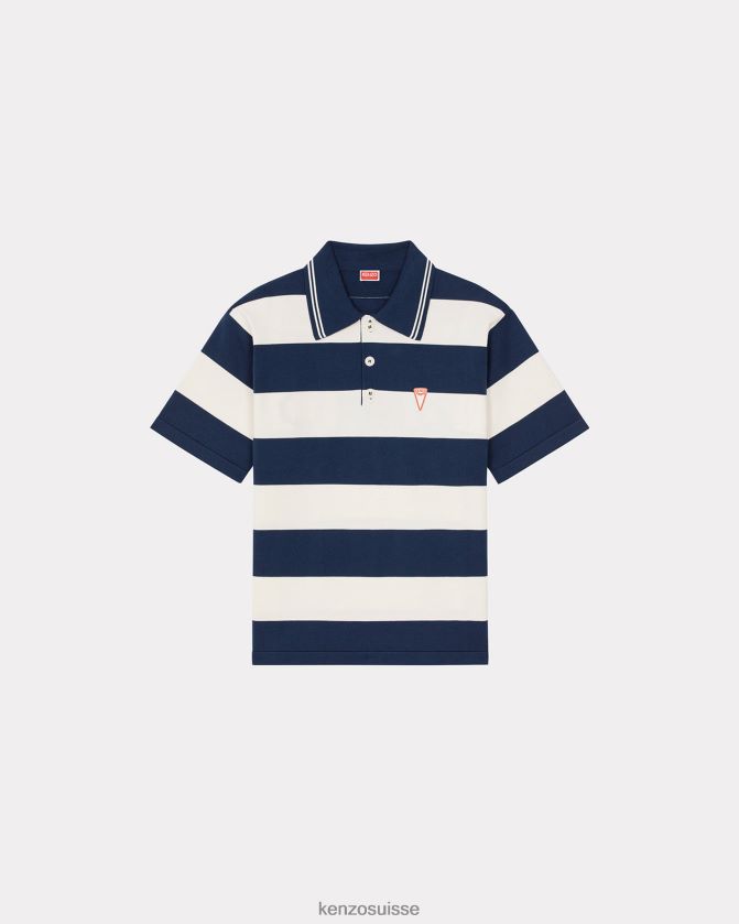 Kenzo polo à rayures nautiques Hommes bleu nuit D2804X123 vêtements