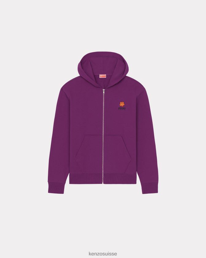 Kenzo pull à capuche zippé et écusson "boke flower" Hommes violet D2804X149 vêtements
