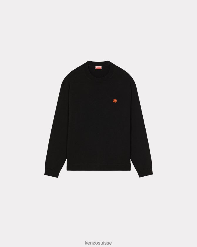 Kenzo pull en laine 'fleur de boke' Hommes noir D2804X109 vêtements